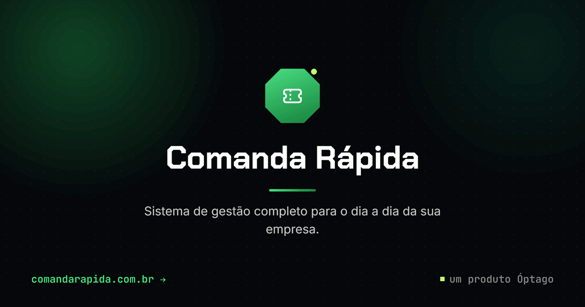 Prévia do sistema Comanda Rápida
